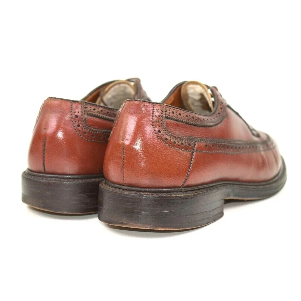 Madison Square Executives Mens Brown Leather Longwing V Cleat Oxfords‎ Sz 8.5 D